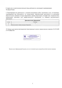 Выписка из реестра лицензий на осуществление образовательной деятельности, стр. 2 из 7